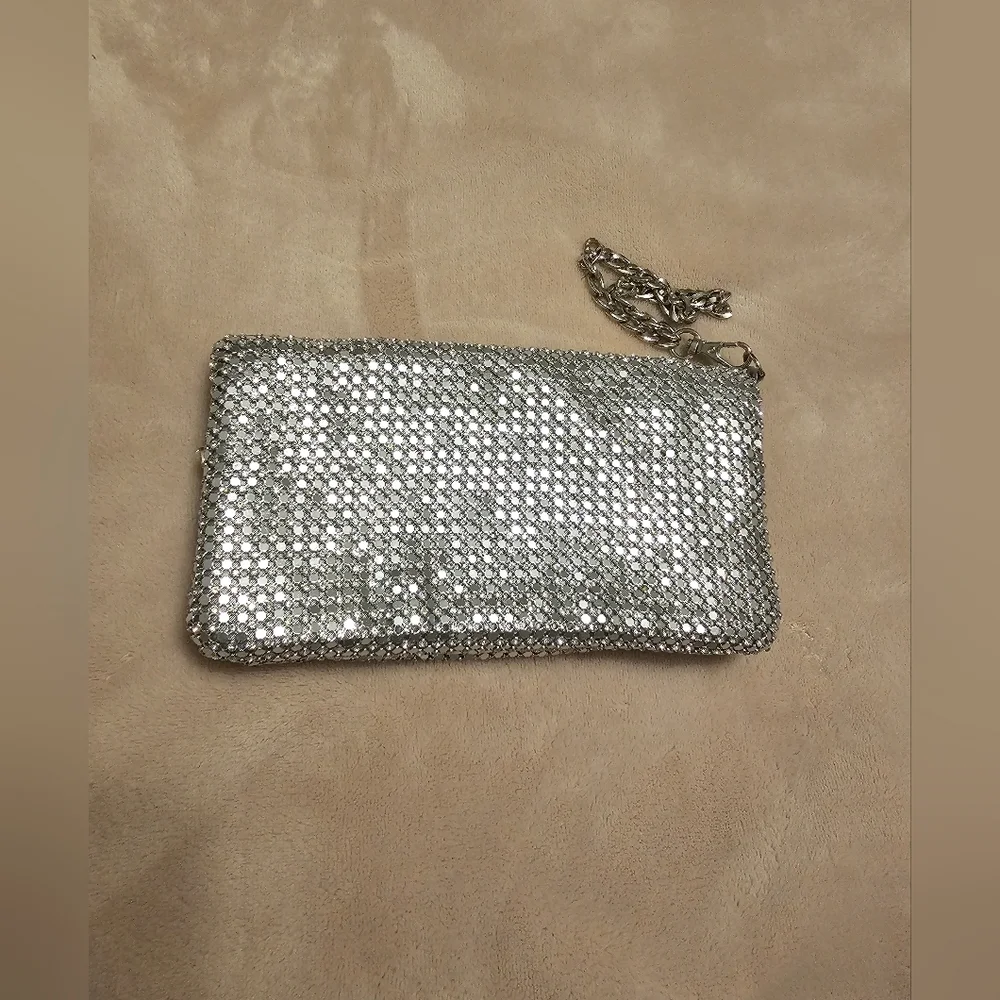 Nordstrom Silver Tones Mesh Clutch wristlet